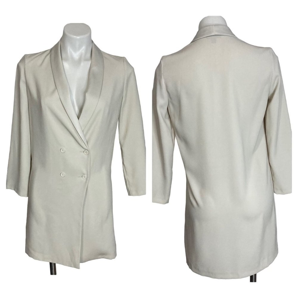 Topshop women off white plain blazer size 4  casual style